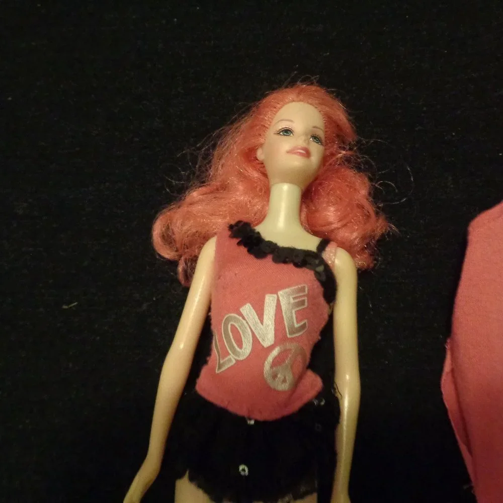 GIRLHOODCORE DOLLCORE BARBIECORE GIRLS LOVE TOP FLUFFY SKIRT PINK HAIR B…